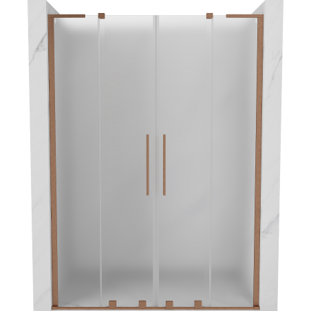 Mexen Velar L Duo portes de douche coulissantes 150 cm, givré, cuivre brossé - 871-150-003-32-65