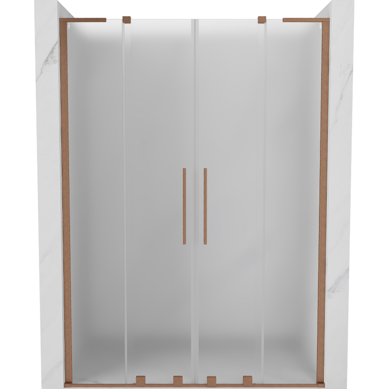 Mexen Velar L Duo porte de douche coulissante 140 cm, givrée, cuivre brossé - 871-140-003-32-65