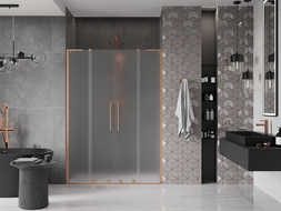 Mexen Velar L Duo porte de douche coulissante 140 cm, givre, cuivre brossé - 871-140-003-32-65