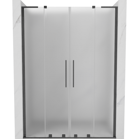 Mexen Velar L Duo porte de douche coulissante 150 cm, givré, gray en brossé - 871-150-003-32-66