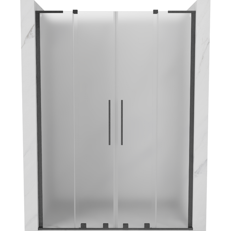 Mexen Velar L Duo portes de douche coulissantes 160 cm, givré, gun gray brossé - 871-160-003-32-66