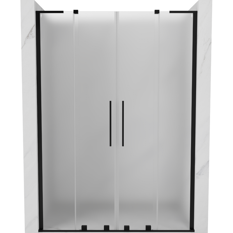 Mexen Velar L Duo porte de douche coulissantes 140 cm, dépoli, noir - 871-140-003-32-70