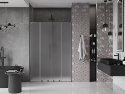 Mexen Velar L Duo portes de douche coulissantes 140 cm, givre, gris canon brossé - 871-140-003-32-66