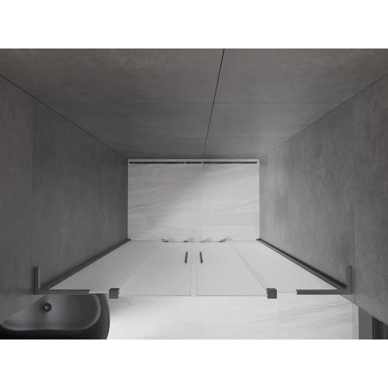 Mexen Velar L Duo porte de douche coulissante 150 cm, givré, gray en brossé - 871-150-003-32-66