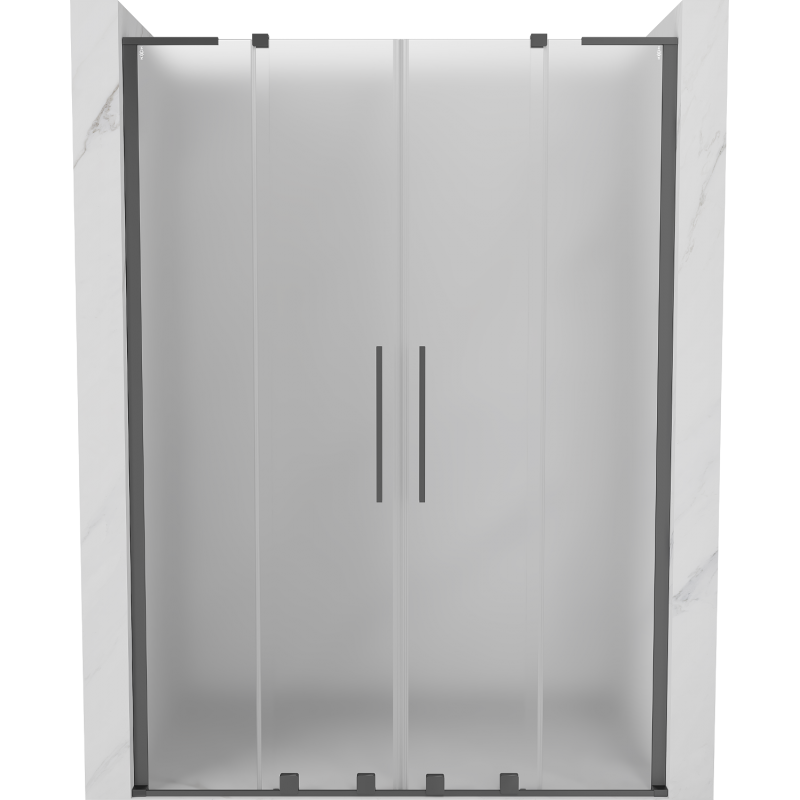 Mexen Velar L Duo portes de douche coulissantes 140 cm, givré, gun metal - 871-140-003-32-95
