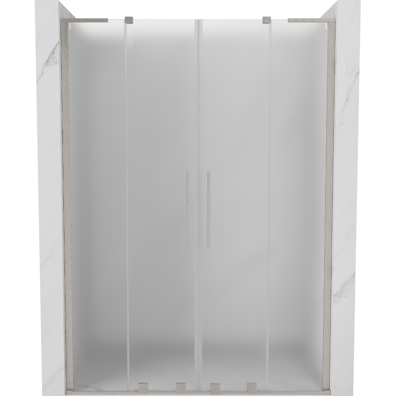 Mexen Velar L Duo porte de douche coulissante 140 cm, givré, nickel brossé - 871-140-003-32-97