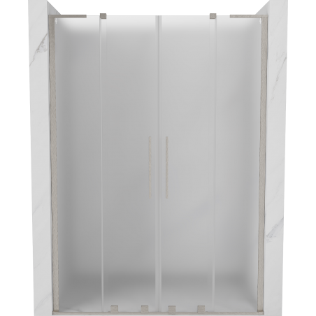 Mexen Velar L Duo porte de douche coulissante 140 cm, givré, nickel brossé - 871-140-003-32-97