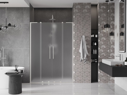 Mexen Velar L Duo porte de douche coulissante 140 cm, givré, nickel brossé - 871-140-003-32-97