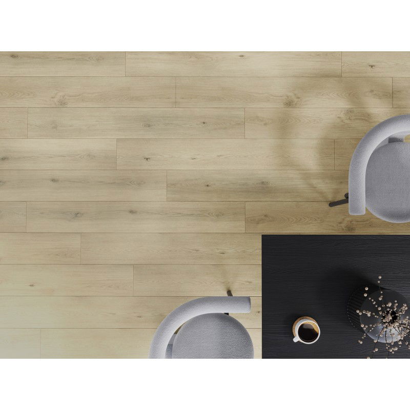 Mexen Calera échantillon de panneaux vinyles 1240 x 182 mm SPC 6,5 mm, sous-couche IXPE 1,5 mm, 4 V-Fugue, Chêne - F1020-S