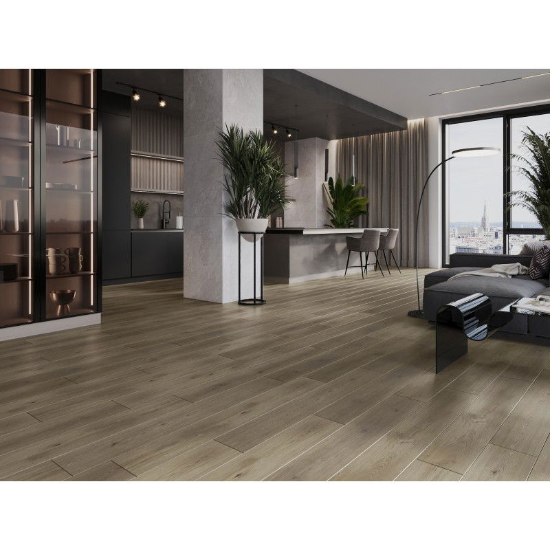 Mexen Perry échantillon de panneaux en vinyle 1240 x 182 mm SPC 6,5 mm, sous-couche IXPE 1,5 mm, 4 V-Joint, Chêne - F1021-S