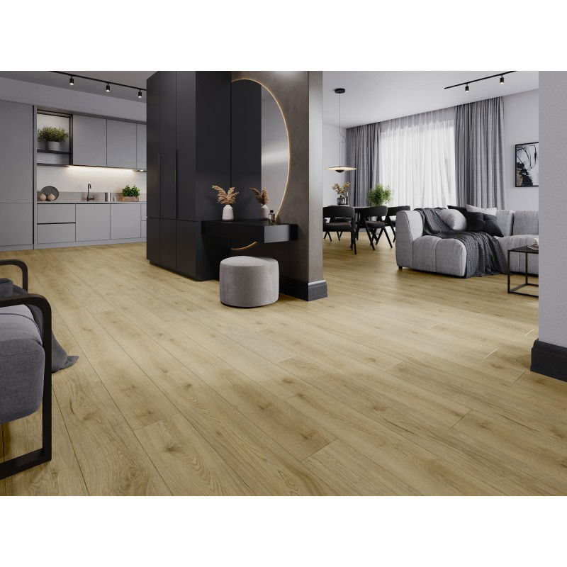 Mexen Charter Oak échantillon de panneaux vinyles 1240 x 182 mm SPC 6,5 mm, sous-couche IXPE 1,5 mm, 4 V-Fuga, Chêne - F1022-S
