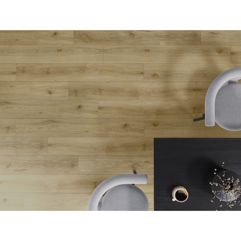 Mexen Charter Oak échantillon de panneaux vinyle SPC 6,5 mm, sous-couche IXPE 1,5 mm, 4 V-Fuga, Chêne - F1022-S