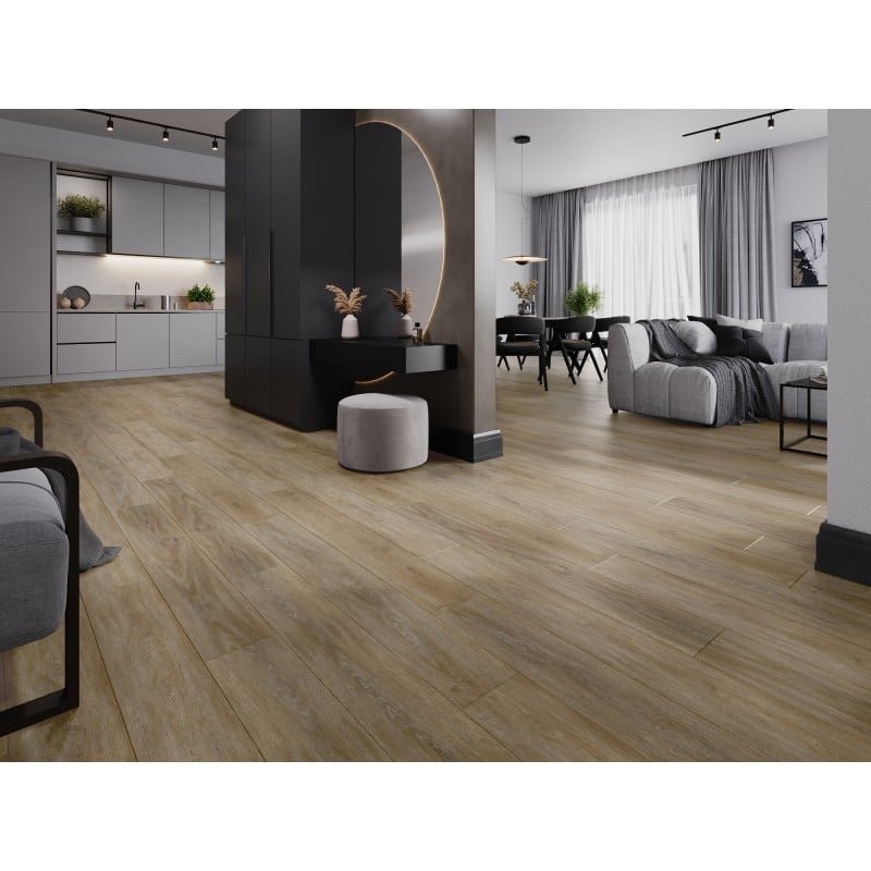 Mexen Palermo échantillon de panneaux vinyles SPC 6,5 mm, sous-couche IXPE 1,5 mm, 4 V-Joint, Chêne - F1025-S