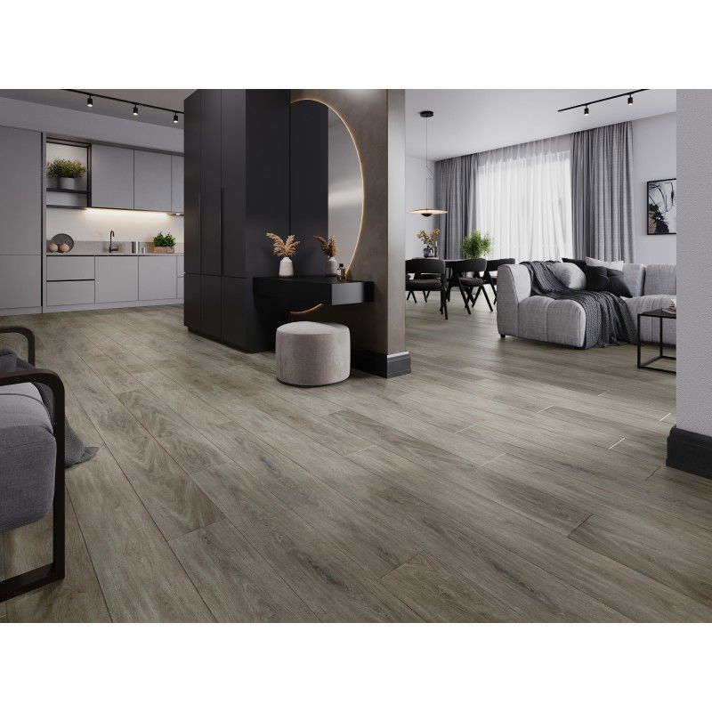 Mexen La Porte échantillon de panneaux en vinyle 1240 x 182 mm SPC 6,5 mm, sous-couche IXPE 1,5 mm, 4 V-biseau, Chêne