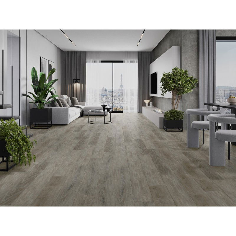 Mexen La Porte échantillon de panneaux en vinyle 1240 x 182 mm SPC 6,5 mm, sous-couche IXPE 1,5 mm, 4 V-biseau, Chêne