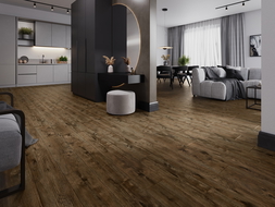 Mexen Orange Beach échantillon de panneaux vinyles 1240 x 182 mm SPC 6,5 mm, sous-couche IXPE 1,5 mm, 4 V-Fuga, Noyer - F1028-S