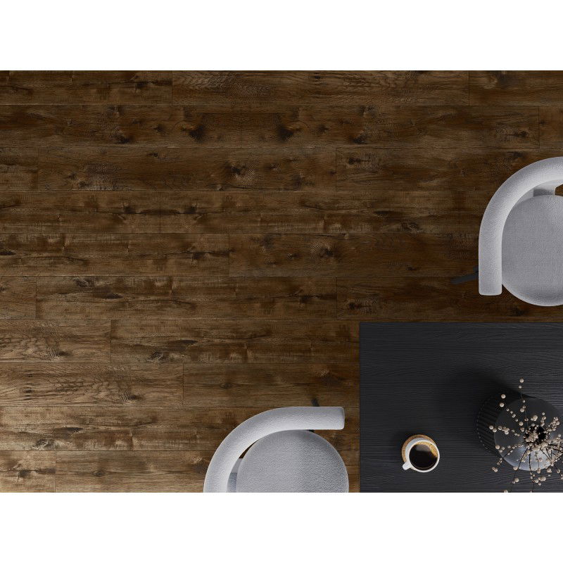 Mexen Mount Vernon échantillon de panneaux vinyles 1240 x 182 mm SPC 6,5 mm, sous-couche IXPE 1,5 mm, 4 V-Joint, Noyer