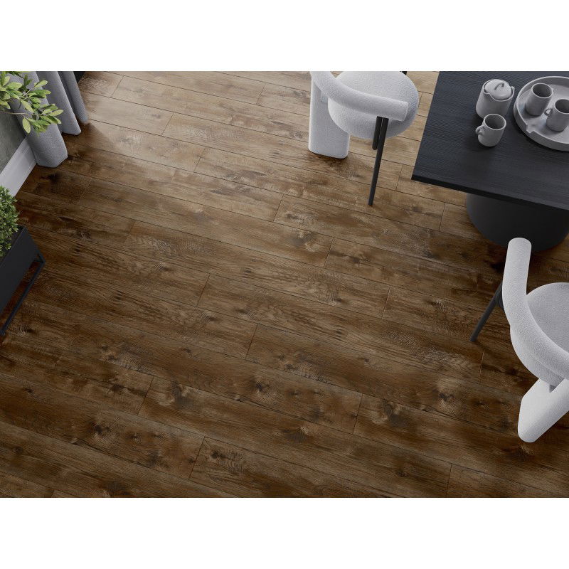 Mexen Mount Vernon échantillon de panneaux vinyles 1240 x 182 mm SPC 6,5 mm, sous-couche IXPE 1,5 mm, 4 V-Joint, Noyer