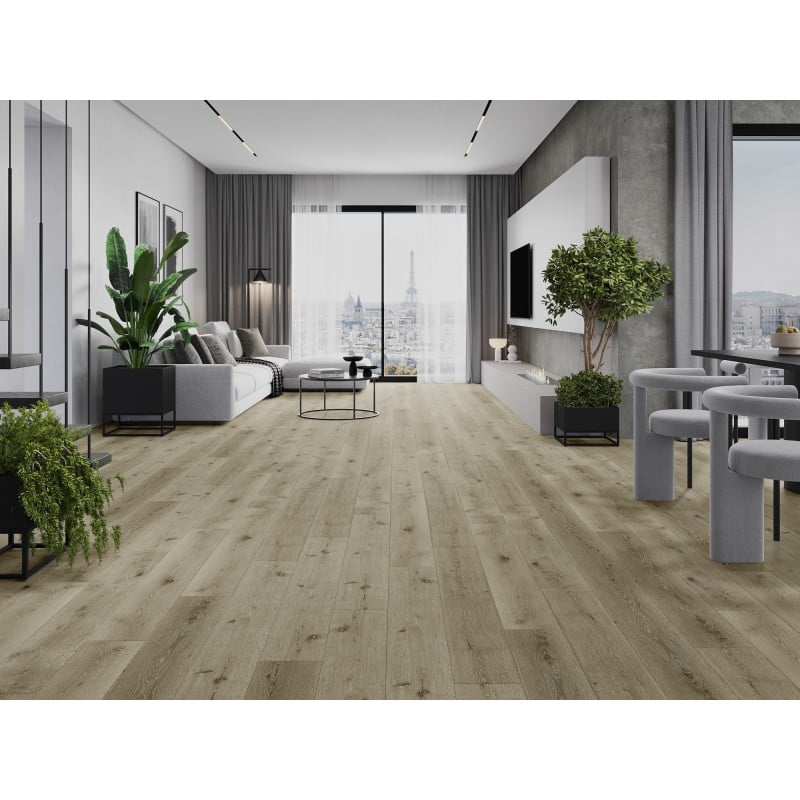Mexen Georgia échantillon de panneaux vinyles SPC 6,5 mm, sous-couche IXPE 1,5 mm, 4 micro-biseaux, Chêne - F1031-S