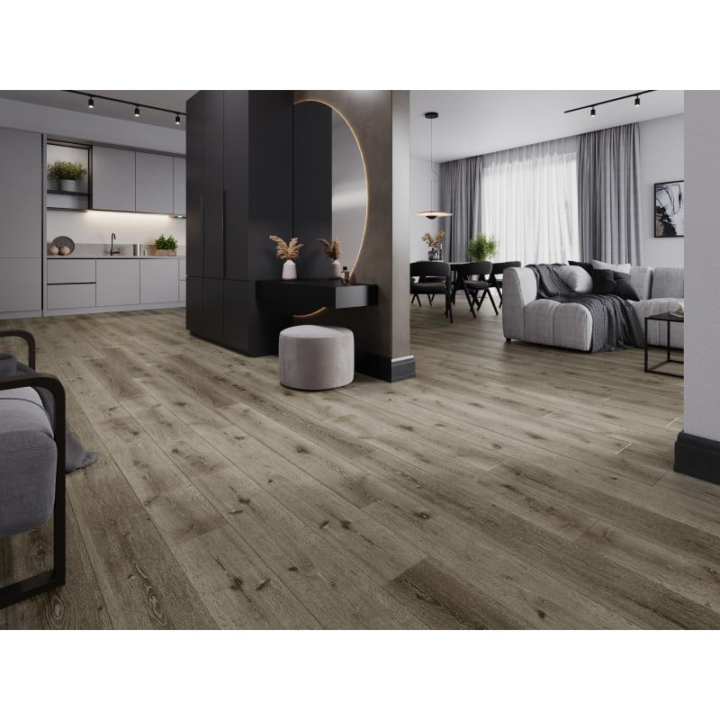 Mexen Kansas échantillon de panneaux vinyles SPC 6,5 mm, sous-couche IXPE 1,5 mm, 4 V-Joint, Chêne - F1032-S