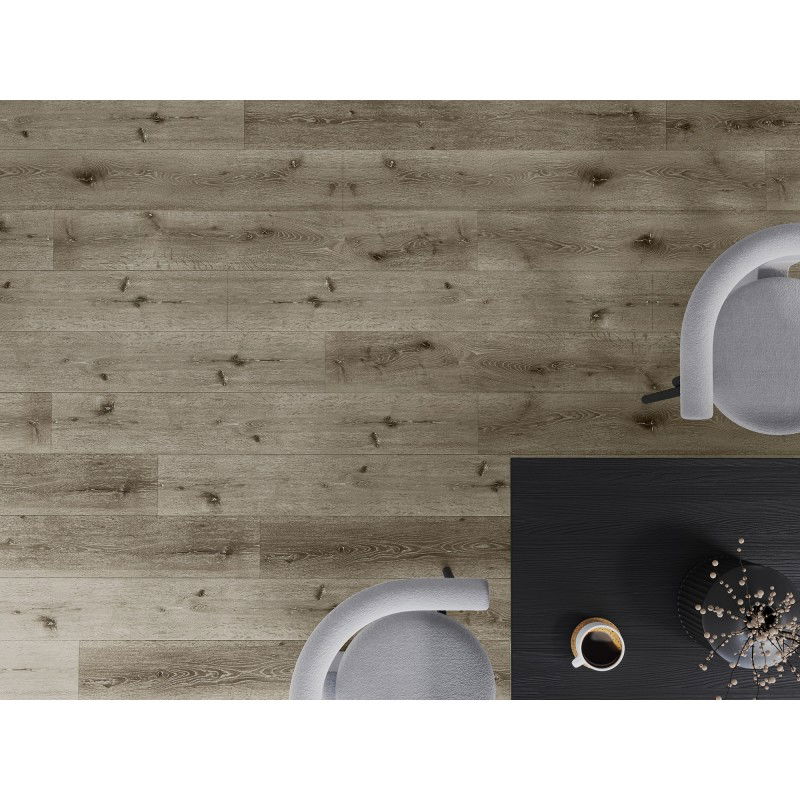 Mexen Kansas échantillon de panneaux vinyles 1240 x 182 mm SPC 6,5 mm, sous-couche IXPE 1,5 mm, 4 V-Fuga, Chêne - F1032-S