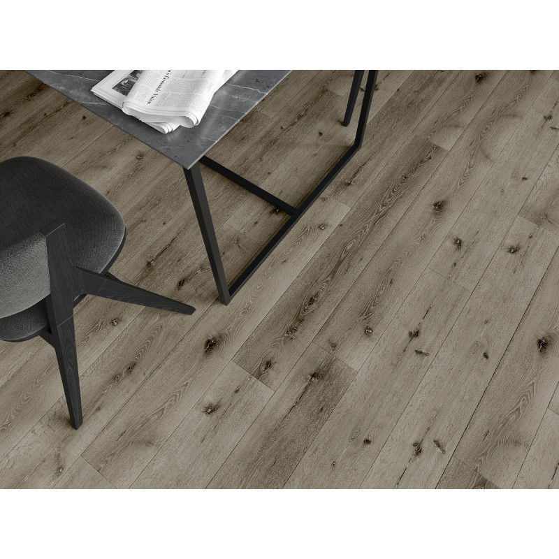 Mexen Kansas échantillon de panneaux vinyles 1240 x 182 mm SPC 6,5 mm, sous-couche IXPE 1,5 mm, 4 V-Fuga, Chêne - F1032-S