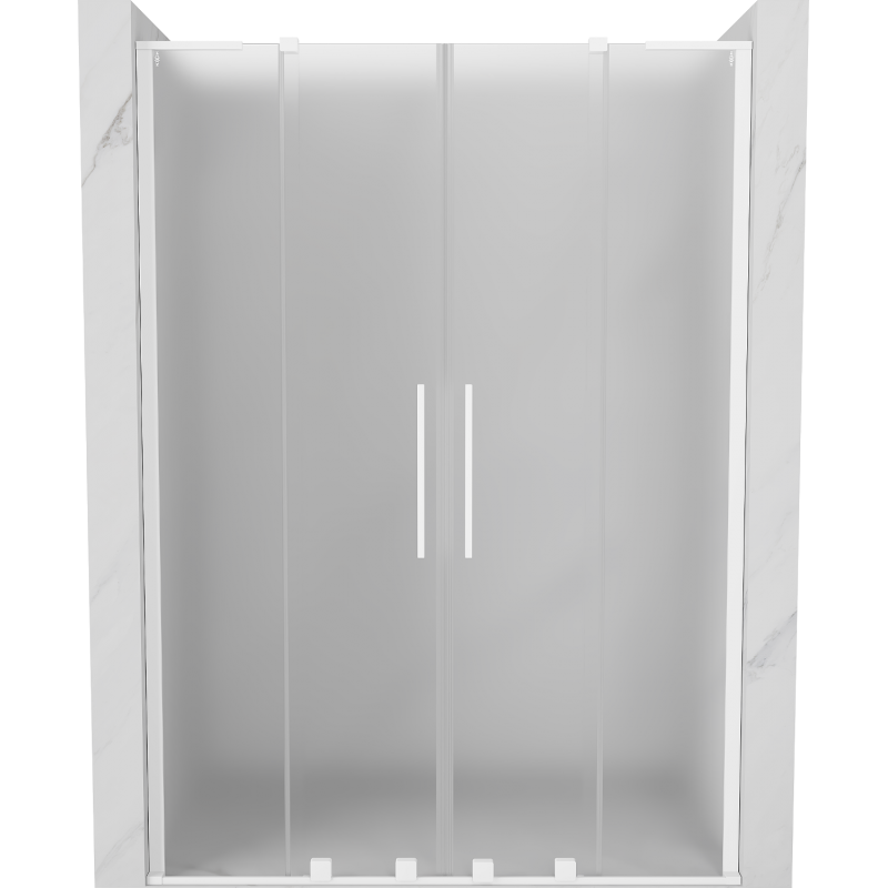 Mexen Velar L Duo porte de douche coulissantes 140 cm, givré, blanc - 871-140-003-32-20