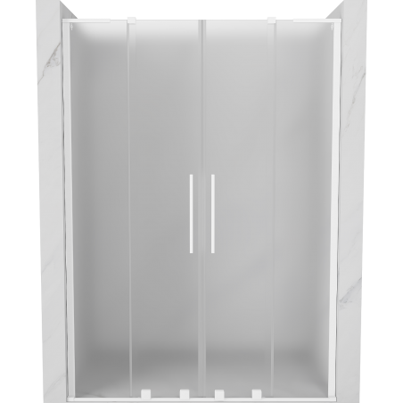 Mexen Velar L Duo porte de douche coulissante 150 cm, givrée, blanche - 871-150-003-32-20