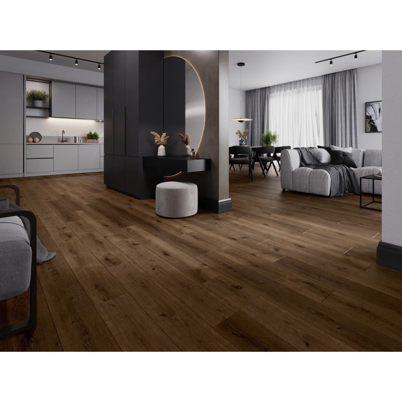 Mexen Strasburg échantillon de panneaux vinyles 1240 x 182 mm SPC 6,5 mm, sous-couche IXPE 1,5 mm, 4 V-Joint, Chêne - F1033-S