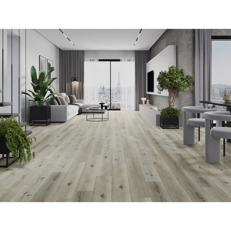 Mexen Silver Lake échantillon de panneaux vinyles SPC 6,5 mm, sous-couche IXPE 1,5 mm, 4 V-Fuga, Chêne - F1034-S
