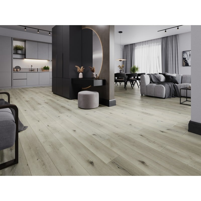 Mexen Silver Lake échantillon de panneaux vinyles SPC 6,5 mm, sous-couche IXPE 1,5 mm, 4 V-Fuga, Chêne - F1034-S