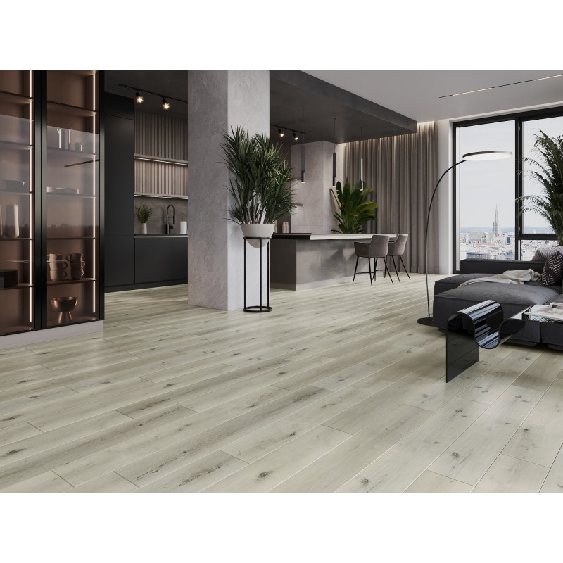 Mexen Silver Lake échantillon de panneaux vinyles SPC 6,5 mm, sous-couche IXPE 1,5 mm, 4 V-Fuga, Chêne - F1034-S
