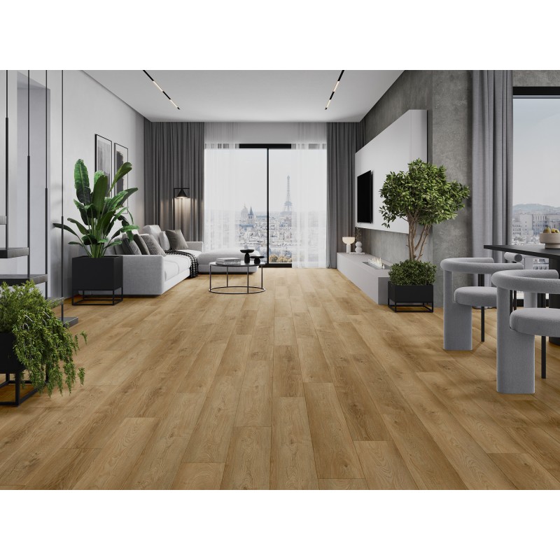 Mexen Sunset Hills échantillon de panneaux vinyle SPC 6,5 mm, sous-couche IXPE 1,5 mm, 4 V-Fuga, Chêne - F1037-S