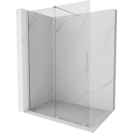 Paroi de douche coulissante Mexen Velar Walk-in 150 x 200 cm, transparent 8 mm, nickel brossé - 871-150-000-03-97