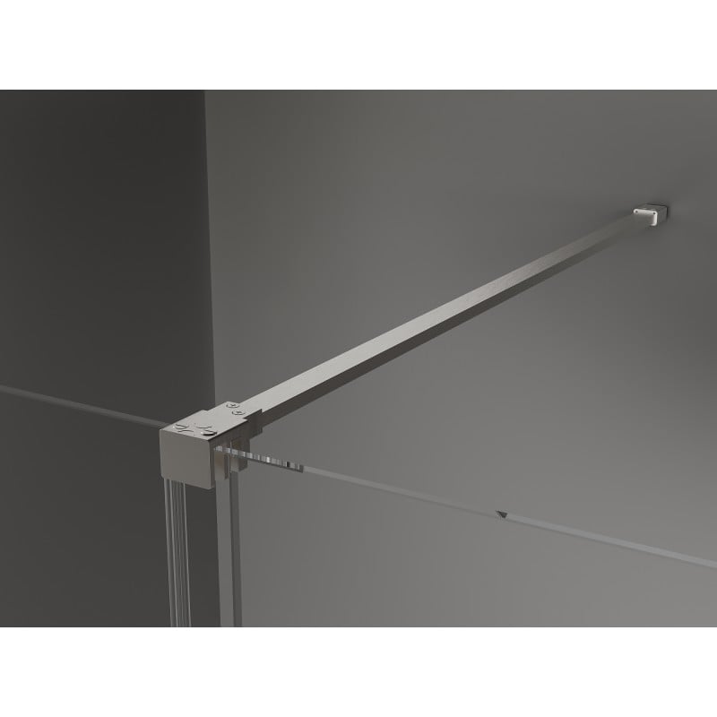 Mexen Velar paroi de douche coulissante Walk-in 140 x 200 cm, transparent 8 mm, nickel brossé - 871-140-000-03-97