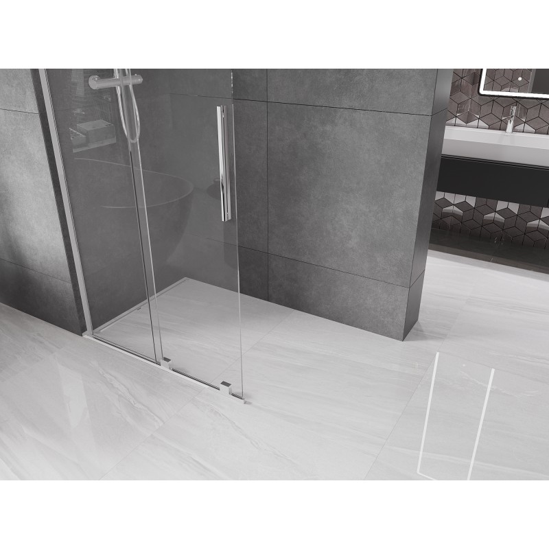 Mexen Velar L paroi de douche coulissante Walk-in 110 x 200 cm, transparent 8 mm, chrome - 871-110-003-03-01