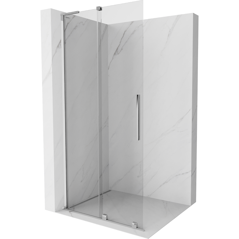 Mexen Velar L paroi de douche coulissante Walk-in 100 x 200 cm, transparent 8 mm, chrome - 871-100-003-03-01
