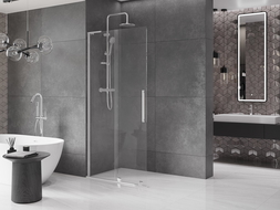 Mexen Velar L paroi de douche coulissante Walk-in 100 x 200 cm, transparent 8 mm, chrome - 871-100-003-03-01