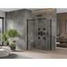 Mexen Omega cabine de douche coulissante 140 x 80 cm, transparent, noir - 825-140-080-70-00