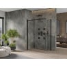 Mexen Omega cabine de douche coulissante 140 x 80 cm, transparent, noir - 825-140-080-70-00