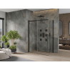 Mexen Omega cabine de douche coulissante 140 x 80 cm, transparente, noire - 825-140-080-70-00