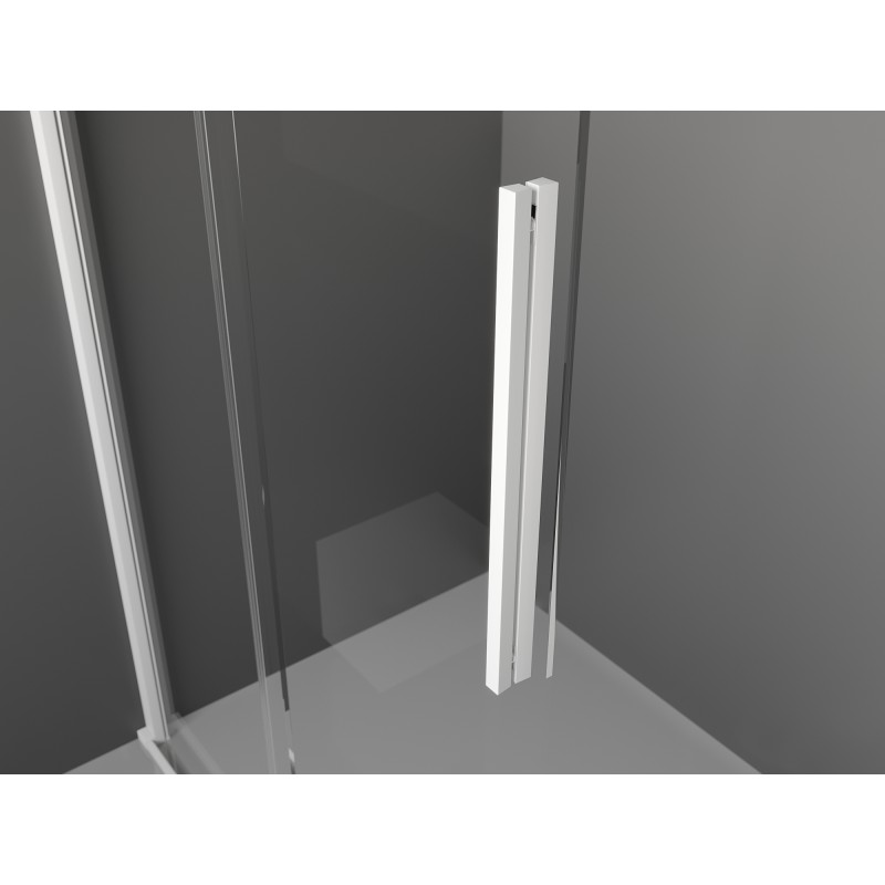 Mexen Velar L Paroi de douche coulissante Walk-in 110 x 200 cm, transparent 8 mm, blanc - 871-110-003-03-20