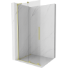 Mexen Velar L paroi de douche coulissante Walk-in 100 x 200 cm, transparent 8 mm, or brossé - 871-100-003-03-55