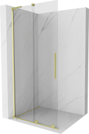Mexen Velar L paroi de douche coulissante Walk-in 100 x 200 cm, transparente 8 mm, or brossé - 871-100-003-03-55