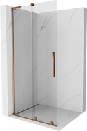 Mexen Velar L paroi de douche coulissante Walk-in 110 x 200 cm, transparent 8 mm, or rose - 871-110-003-03-60
