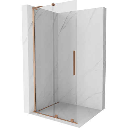 Mexen Velar L paroi de douche coulissante Walk-in 100 x 200 cm, transparent 8 mm, cuivre brossé - 871-100-003-03-65