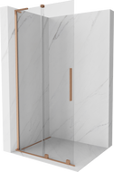 Mexen Velar L cloison de douche coulissante Walk-in 100 x 200 cm, transparent 8 mm, cuivre brossé - 871-100-003-03-65