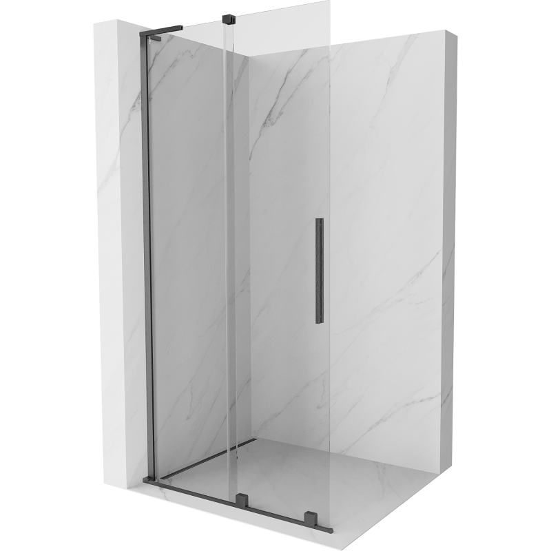 Mexen Velar L paroi de douche coulissante Walk-in 100 x 200 cm, transparent 8 mm, gris canon brossé - 871-100-003-03-66