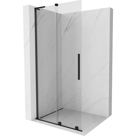 Mexen Velar L paroi de douche coulissante Walk-in 100 x 200 cm, transparent 8 mm, noir - 871-100-003-03-70