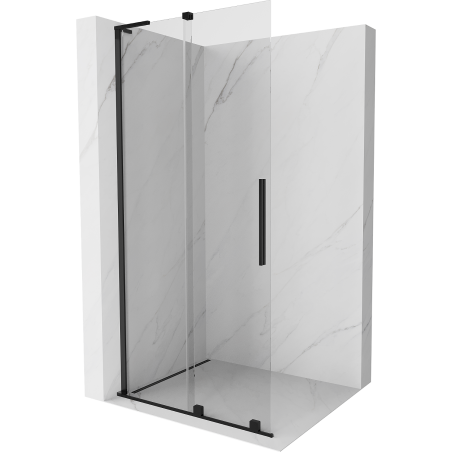 Mexen Velar L paroi de douche coulissante Walk-in 110 x 200 cm, transparent 8 mm, noir - 871-110-003-03-70